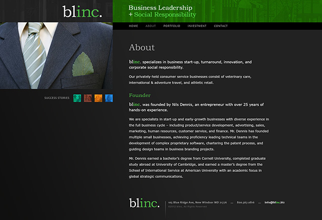 Blinc website About page