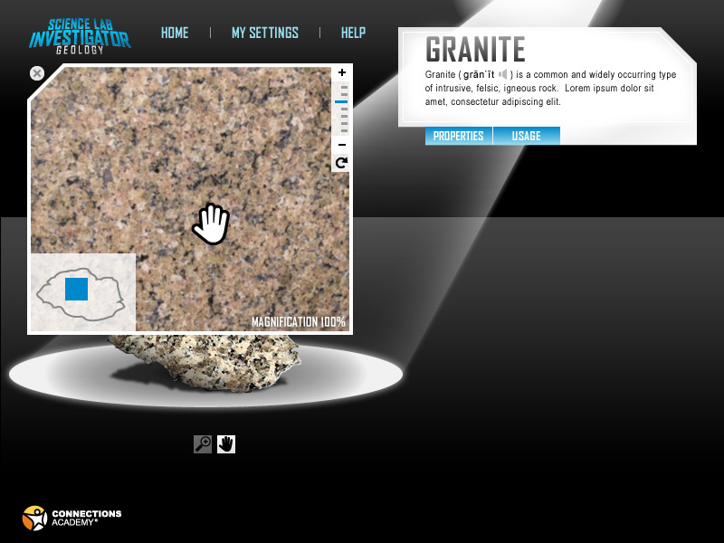 Geology Kit rock sample magnifying tool