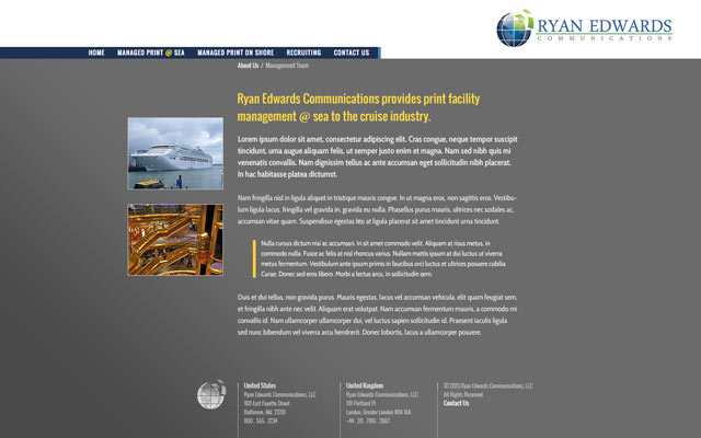 Ryan Edwards internal website page