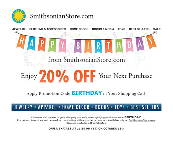 Smithsonian retail email