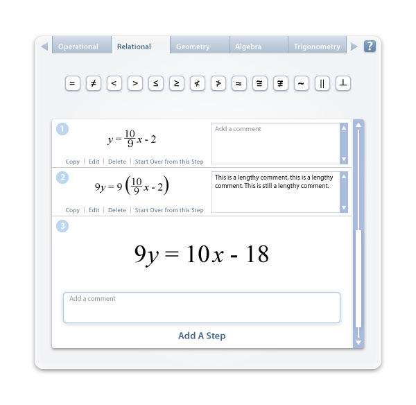 WorkPad Tool student's interface