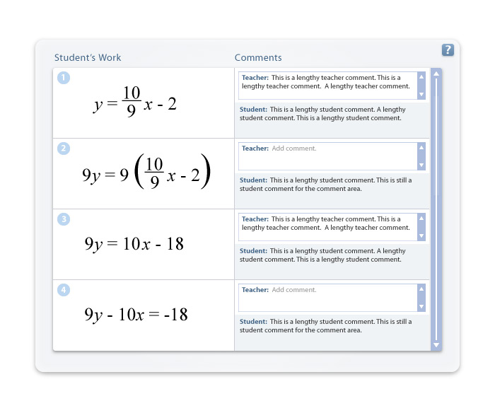 WorkPad Tool teacher's interface